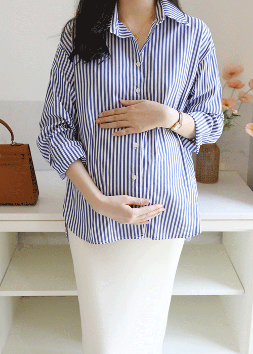 임부복*[10%할인]드림스트라이프셔츠 - HAPPY MAMAN♡韓國孕婦上衣