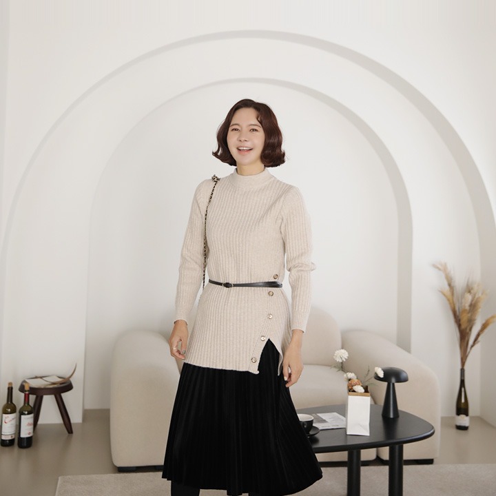 투벨골드 플리츠세트(반폴+스커트)♡韓國女裝套裝