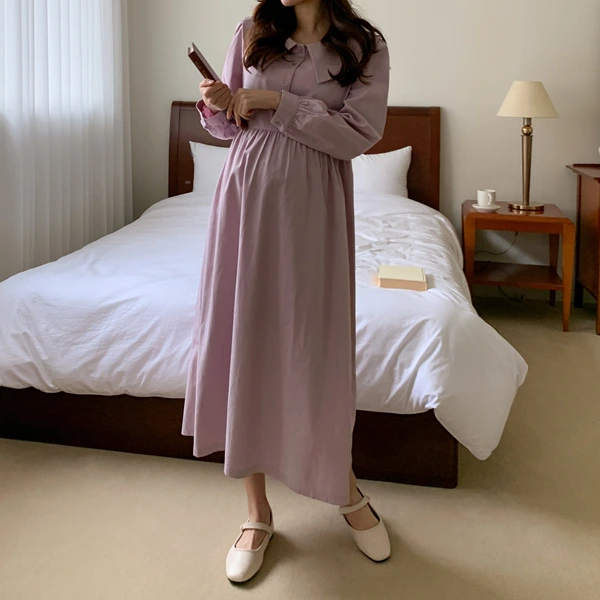 [임부복*달콤빅카라 임산부원피스(수유겸용)]♡韓國孕婦裝連身裙