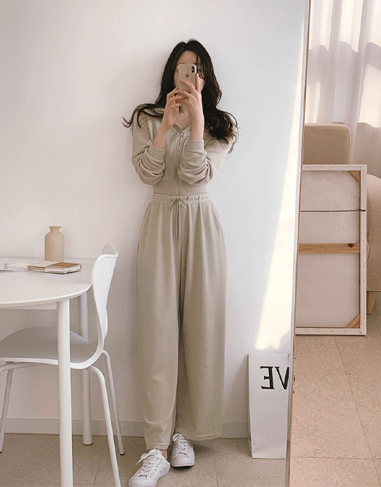 솔라 니트 트레이닝set(후드집업/와이드팬츠)♡韓國女裝套裝