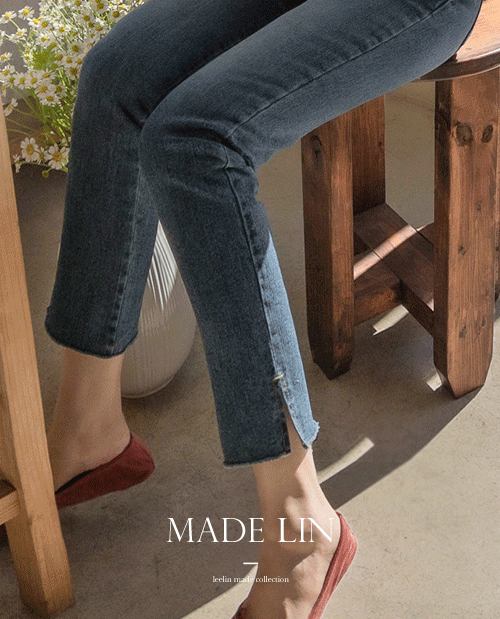[MADE LIN앤토니 쫀쫀신축 슬림핏  옆트임 밴드팬츠[size:S,M,L]]♡韓國女裝褲