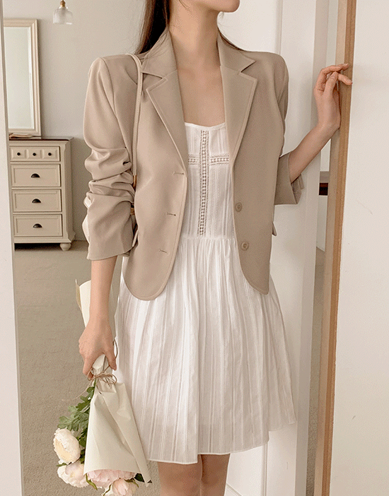 보앤 스탠다드 싱글자켓(카라/세미크롭/데일리룩)韓國女裝外套
