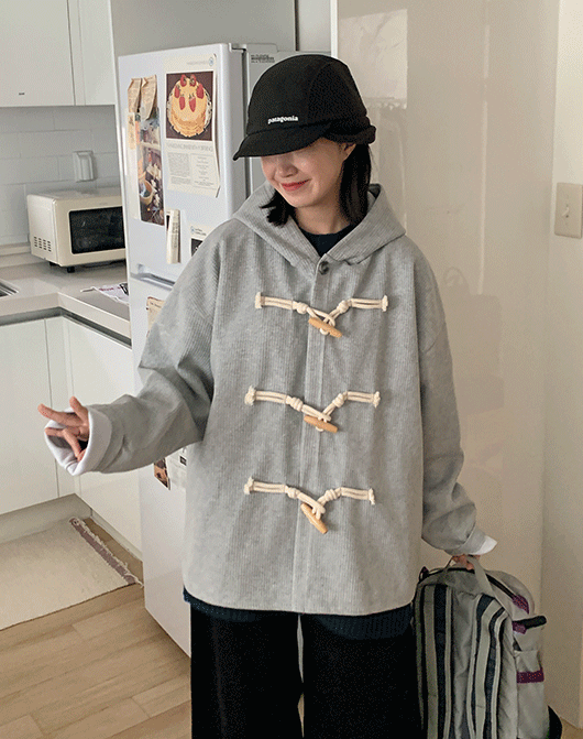 [3일간 new 5% sale] [unisex] 라호프 토글 버튼 와플 후드 자켓 (3color) - 바온♡韓國女裝外套