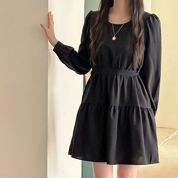 realcoco - [20%할인/봄원피스] 리브엘 셔링 캉캉 미니 원피스  - 2 Color (휴양지/하객룩/퍼프)♡韓國女裝連身裙